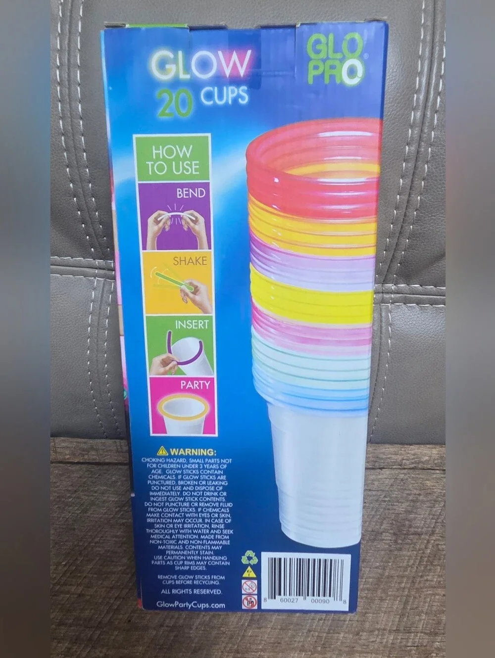 NIB 20 Glow Cups Party Pack — Multicolor PARTY Glow Cups ~ Bin SS